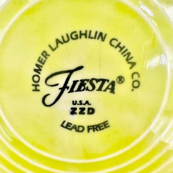 Fiesta Homer Laughlin Cup & 2 Saucers Set in Chartreuse Lead-Free Ceramic USA - Picture 9 of 9